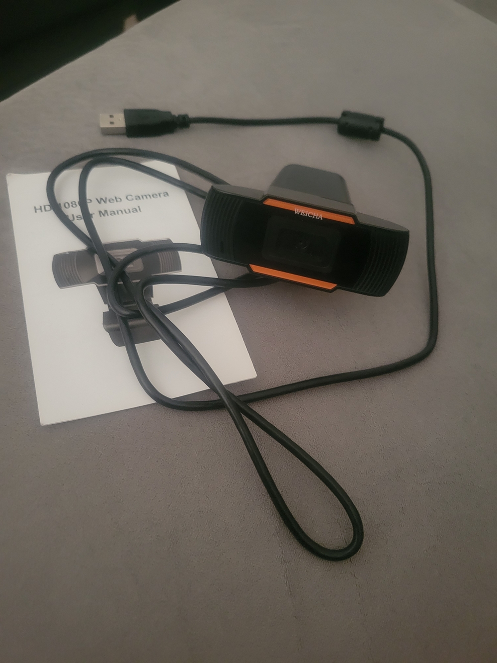 WEICHAI HD Webcam in Black with Orange Accents EUC